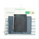 3pc Multiple Use Pouches Lightweight Toiletry Bag Set - Black/Blue/ Light Blue Stripe