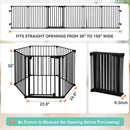 150" Extra Wide Baby Gate with Door - Black