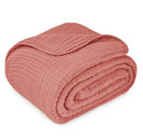 Muslin Cotton Blanket - King 108" x 90" - Dusty Rose