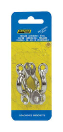Seachoice Stainless Steel 1-7/8 in. L X 3/8 in. W Eye Straps 4 pk
