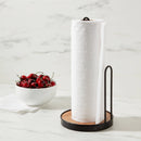 Iron and Mangowood Wire Paper Towel Holder Black