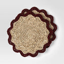 2pk Woven Charger Scallop Red - Threshold™