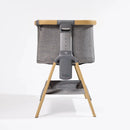 CoZee Fold Out Bedside Crib Oak and Charcoal - Grey
