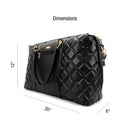 Quilted Travel Weekender Bag - Black