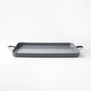 Ceramic Coated Aluminum Double Burner Griddle - Dark Gray