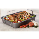 12" x 16" Nonstick Roaster with Rack: Steel, Riveted Handle, Oven-Safe, Turkey Roasting Pan, Even-Heating