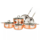 3-Ply Hammered Copper Cookware Set - 10 Piece