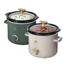 2 Qt Manual Slow Cooker, 2-Pack - Thyme Green and Porcini Taupe