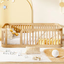 Montessori Twin Floor Bed Twin Size - Natural High Fence