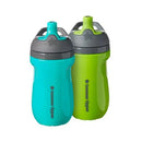 Insulated 9oz Sporty Spout Toddler Water Bottle - Green & Teal