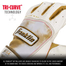 Softball Batting Gloves - White + Gold - Youth Medium