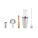 5pc Bar Tool Set (Shaker, Jigger, Strainer, Muddler, Stirring Spoon)