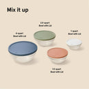 8-Piece Glass Mixing Bowls Set with Lids - Clear