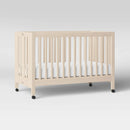 Maki Full-Size Folding Crib with Toddler Rail - Washed Natural