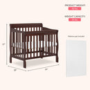 4-in-1 Convertible Mini Crib - Espresso