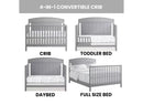 Oxford Baby Baldwin 4-In-1 Convertible Crib - Dove Gray