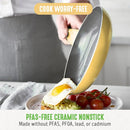 12pc Ceramic Nonstick Aluminum Cookware Set - Yellow