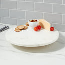 14" Marble and Wood Lazy Susan