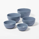 5pc Earthenware Ceramic Mixing Bowl Set - Blue