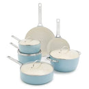 Padova Pro Ceramic Nonstick 10-Piece Cookware Set - Blue Haze