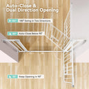 Auto Close Baby Gate with Cat Door - White