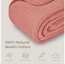 Muslin Cotton Blanket - King 108" x 90" - Dusty Rose