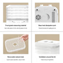 TNTANTS Food Dehydrator Machine, 6 Stackable BPA-Free Trays, with Digital Adjustable 48H Timer & 176℉ Temperature Control, Dryer for Fruit, Herbs, Meat, Veggies and Pet Treats(White)