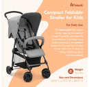 Lightweight Compact Foldable Baby Stroller - Grey