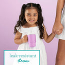 Silicone Sippy Cup with Straw & Handle - Lilac
