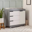 Hudson 3-Drawer Changer Dresser with Changing Tray - Gray/White