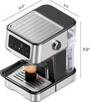 Espresso Machine with Steam Wand and Touch Controls - Stainless Steel