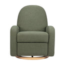 Nami Glider Recliner w/ Electronic Control and USB - Olive Boucle w/Light Wood Base