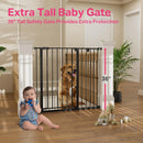 36" Extra Tall Baby Gate for Stairs, 28.9-42.1" Dog Gates for Doorways One-Hand Open,Dual Lock Dog Gates for the House, Hallways, Bedroom, S