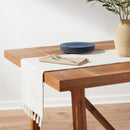 Cotton Textured Table Runner - White