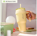 40oz Vacuum Insulated Stainless Steel Straw Tumbler Mug - Light Yellow