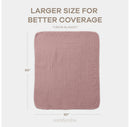 Muslin Cotton Blanket for Adults - Throw 50" x 60" - Mauve