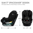 Galaxy 360 Rotating Slim Convertible Car Seat with Swivel Smooth - Raven Black