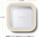 4.4 Cup Small Ceramic Coated Glass Food Storage Container Cream - Cream