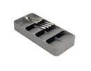 DrawerStore Large Compact Cutlery Organizer - Gray: Silverware Tray, In-Drawer Flatware Storage, Multiple Compartments