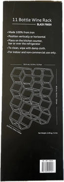 Wine Rack, 11 Bottle Capacity - Black