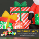 4.4' Inflatable Santa Claus and Gift Boxes w/ White LED Lights