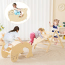 7-in-1 Indoor Climbing Toys for Toddlers With Reversible Ramp-Natural