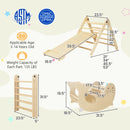 7-in-1 Indoor Climbing Toys for Toddlers With Reversible Ramp-Natural