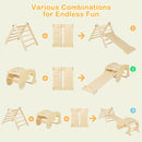 7-in-1 Indoor Climbing Toys for Toddlers With Reversible Ramp-Natural