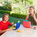 Bento-Style Lunch Box with Removable Divider - Navy Blue/Chartreuse