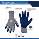 General Electric Unisex Crinkle Dipped Gloves Blue/Gray M 1 pair