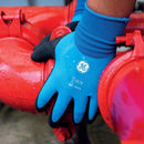 General Electric Unisex Dipped Gloves Black/Blue XL 1 pair, Pack of 12