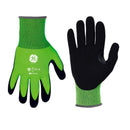 General Electric Unisex Dipped Gloves Black/High-Vis Green L 1 pair