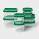 16-Piece Plastic Food Storage Container Set - Green