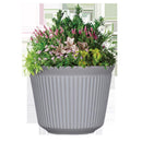 L&G 9.33 in. H X 12 in. W X 12 in. D X 12 in. D Polyresin Finola Planter Cement